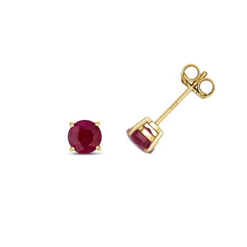 Ruby Stud Earrings White Gold